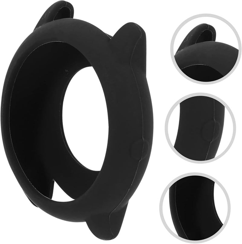 Silicone Protective Case Cover For Smartwatch With Screen Protector Black - Image 2